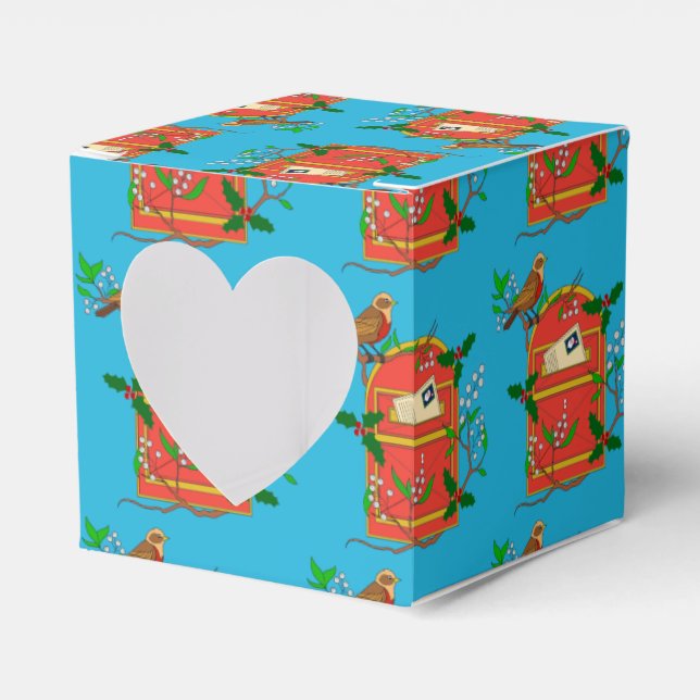 Robin on Postbox Geschenkschachtel (Vorderseite)
