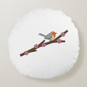 Robin on Sakura Rundes Kissen