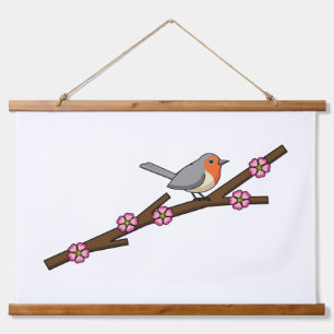 Robin on Sakura Wandteppich Mit Holzrahmen