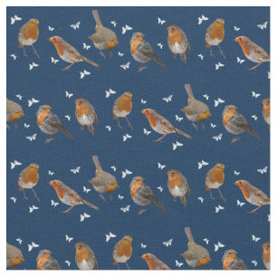 Robin Party Fabric (Marine) Stoff