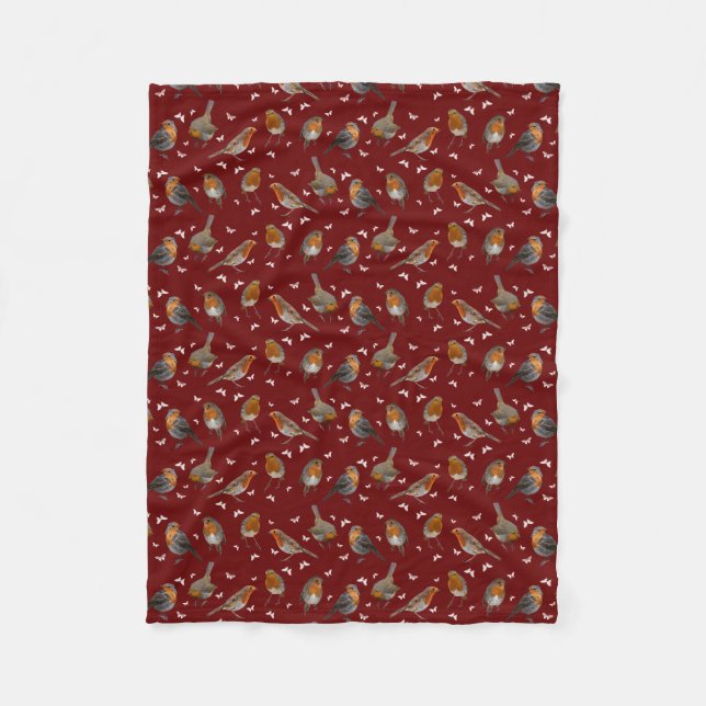 Robin Party Fleece Blanket (Burgund) (Vorderseite)