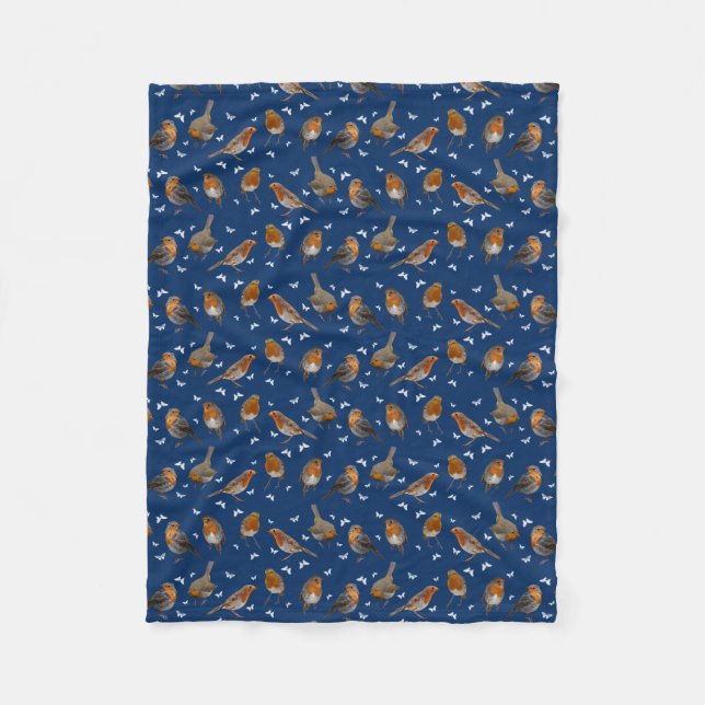 Robin Party Fleece Blanket (Marine) (Vorderseite)