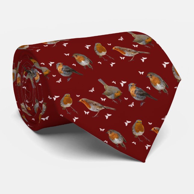 Robin Party Krawatte (Burgund) (Gerollt)