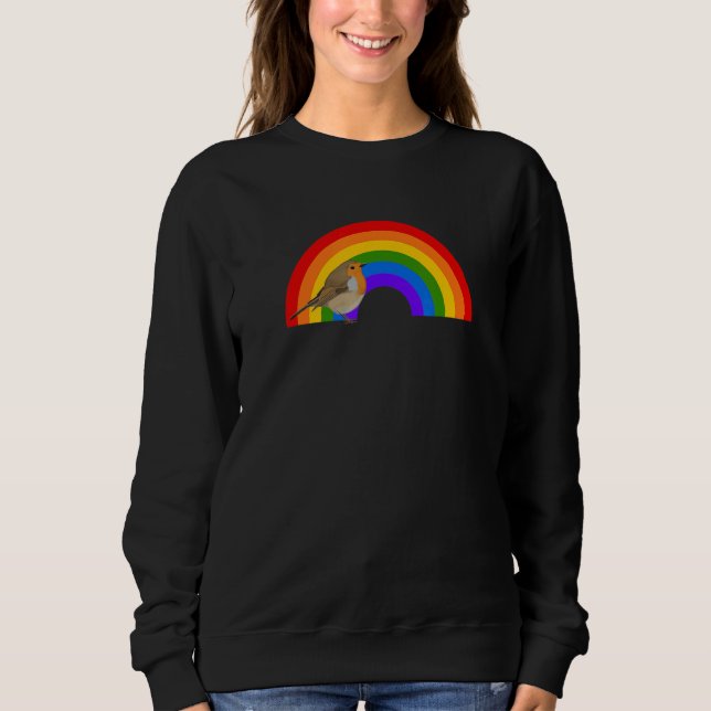 Robin Rainbow Bird Bird  Birdwatcher Animal Biolog Sweatshirt (Vorderseite)