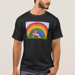 Robin Rainbow Bird Birdlover Birdwatcher Biologin T-Shirt