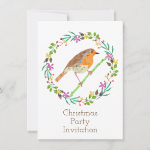 Robin Red Breast, Vogel von Weihnachten Einladung