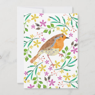 Robin Red Breast, Vogel von Weihnachten Einladung