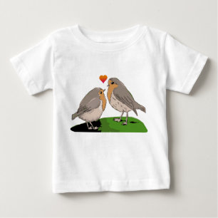 Robin redbreast Vogel-Liebe Baby T-shirt