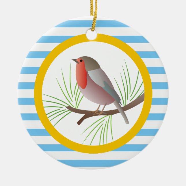 Robin RedBrust-Sonderschmuck Keramik Ornament (Vorne)