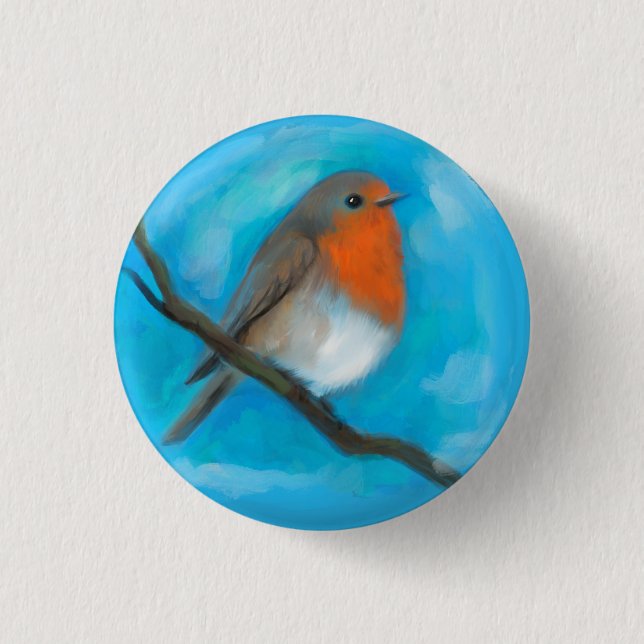 Robin Rotbrust Button (Vorderseite)