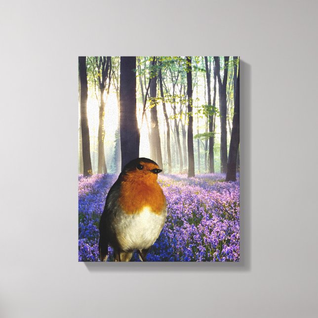 Robin rotes Brustbild für eingewickelte Leinwand (Vorderseite)