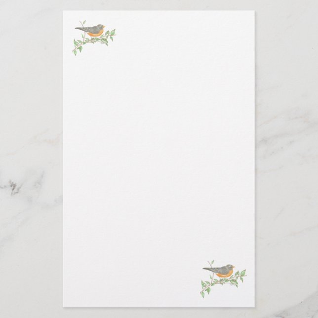Robin Stationär Briefpapier (Vorderseite)