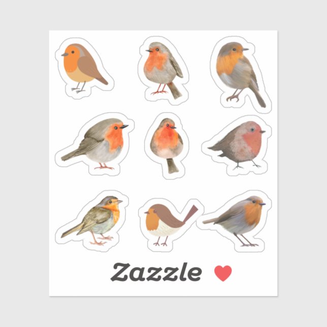 Robin Stickers Aufkleber (Blatt)