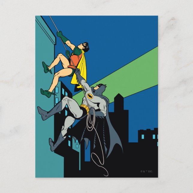 Robin und Batman Climb Postkarte (Vorderseite)