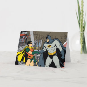 Robin und Batman Handschlag Karte