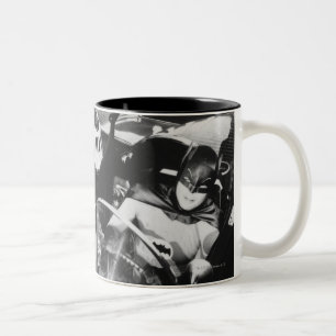Robin und Batman in Batmobile Zweifarbige Tasse