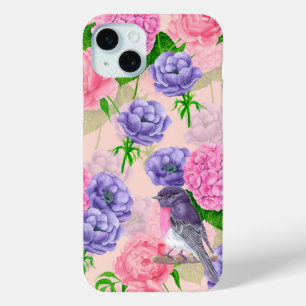 Robin und Blume, Aquarellmuster Case-Mate iPhone Hülle