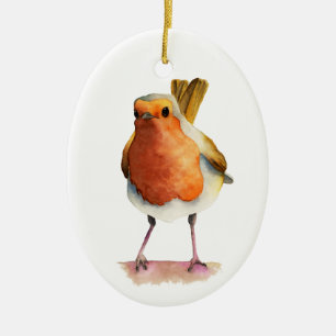 Robin-Vogel-Aquarell-Malerei Keramikornament