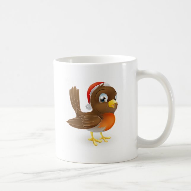 Robin-Vogel in einer Weihnachtsmannmütze Tasse (Rechts)