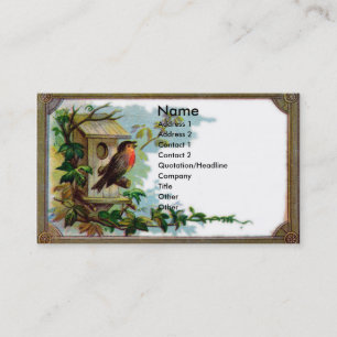 Robin & Vogelhaus viktorianische Scrapbook-Karte Visitenkarte