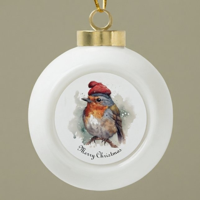 Robin Winter Delight, Brauch Keramik Kugel-Ornament (Von Creator hochgeladen)