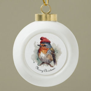 Robin Winter Delight, individuell Keramik Kugel-Ornament