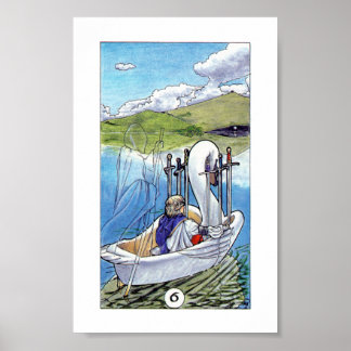 Robin Wood Tarot - sechs Schwerter Poster