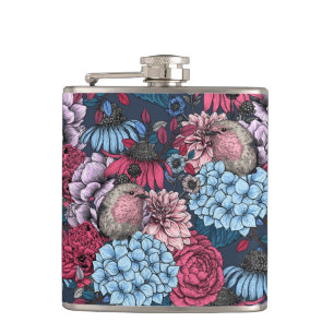 Robinen im Garten 3 Flachmann