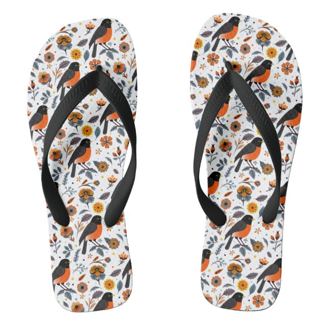 Robinen und Blume Flip Flops (Fußbett)
