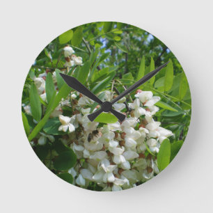 Robinia white tree infloreszenz runde wanduhr