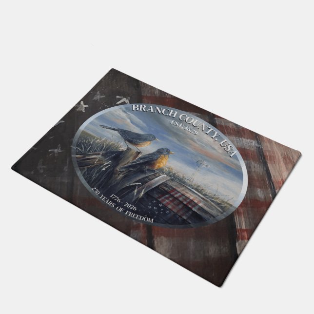 Robins 250 yr Branch Co mich Fußmatte (Schrägansicht)