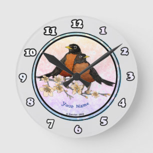 Robins Branch-Uhr Runde Wanduhr
