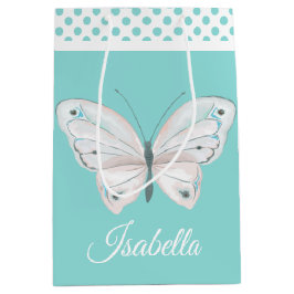 Robins Egblue mit White Butterfly Geschenktasche Mittlere Geschenktüte