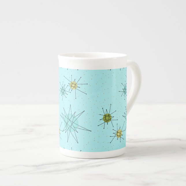 Robin's Egg Blue Atomic Sternexplosion China Tasse (Vorderseite Rechts)