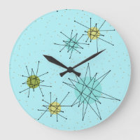 Robin's Egg Blue Atomic Sternexplosion Wall Clock