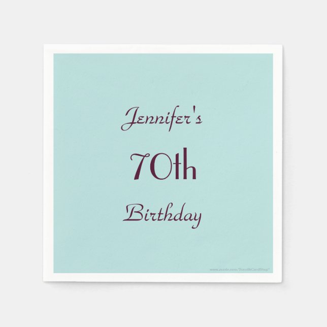 Robins Egg Blue Birthday Party Minimalistisch Pape Serviette (Vorderseite)