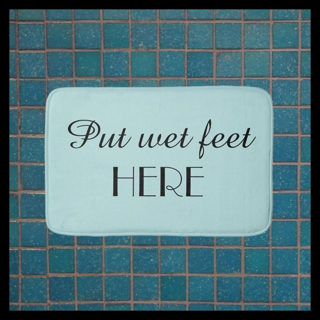 Robins Egg Blue & Black Funny Plush Bath Mat Badematte (Von Creator hochgeladen)