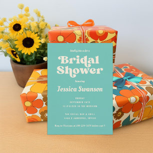 Robins Egg Blue Cream Retro Brautparty Einladung