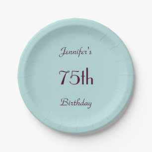 Robin's Egg Blue, Name, Minimalistische Geburtstag Pappteller