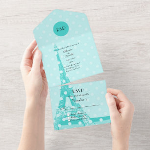 Robins Egg Blue Paris Hochzeit All In One Einladung
