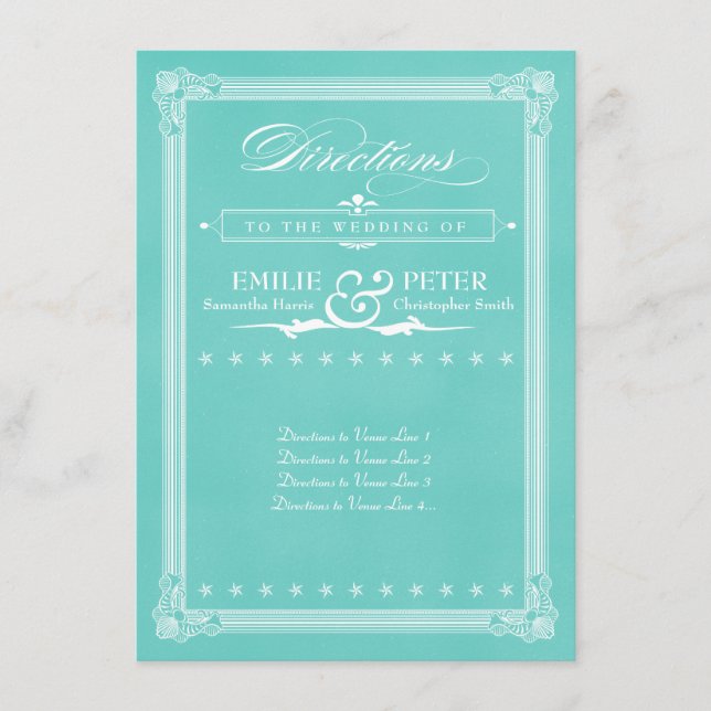 Robin's Egg Blue Poster Style Directions Card Begleitkarte (Vorderseite)