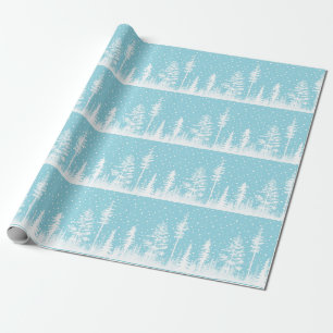 Robins Egg Blue White Snow Winter Wald Geschenkpapier