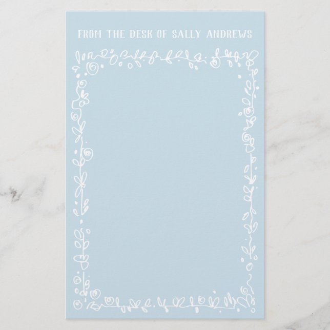 Robins Ei-blauer Schreibtisch des Briefpapiers Briefpapier (Vorderseite)