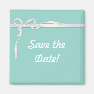 Robins Ei-blaues Schmuckkästchen mit weißem Band Magnet