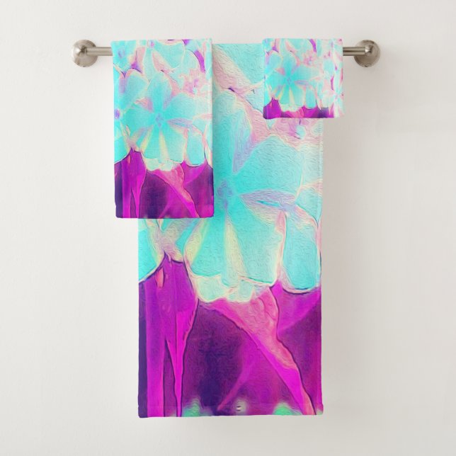 Robin's Ei Blue Peppermint Drehung Phlox Blume Badhandtuch Set (Insitu)