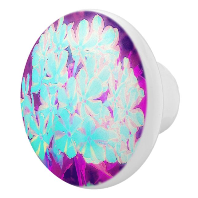 Robin's Ei Blue Peppermint Drehung Phlox Blume Keramikknauf (Rechts)