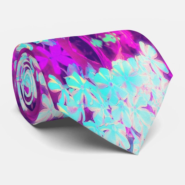 Robin's Ei Blue Peppermint Drehung Phlox Blume Krawatte (Gerollt)