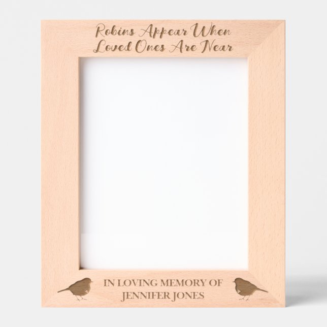 Robins erscheinen, wenn die Geliebten nahe - 8x10  Geätzte Rahmen (Vorderseite)