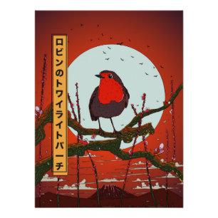 Robins Hochsitz bei Dämmerung Poster
