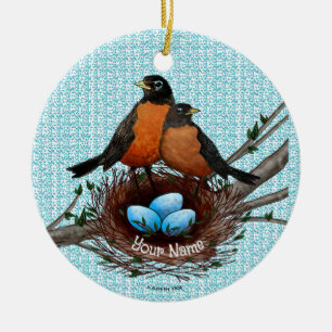 Robins Nest Keramik Ornament